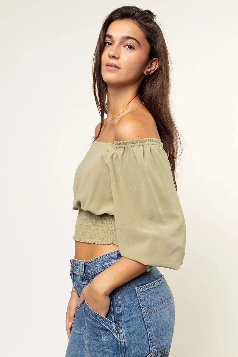 Chiffon Off-Shoulder Blouse