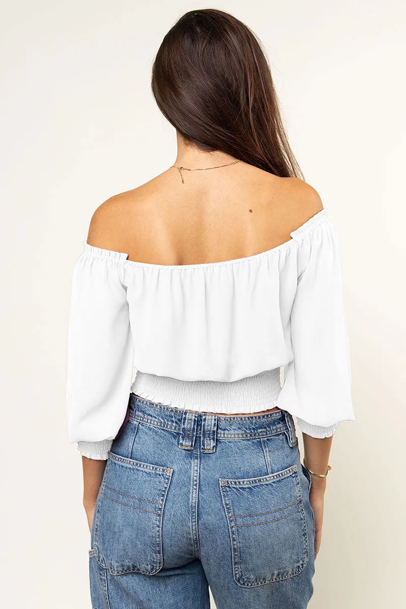 Chiffon Off-Shoulder Blouse