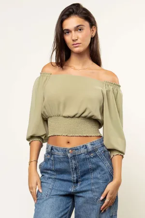 Chiffon Off-Shoulder Blouse