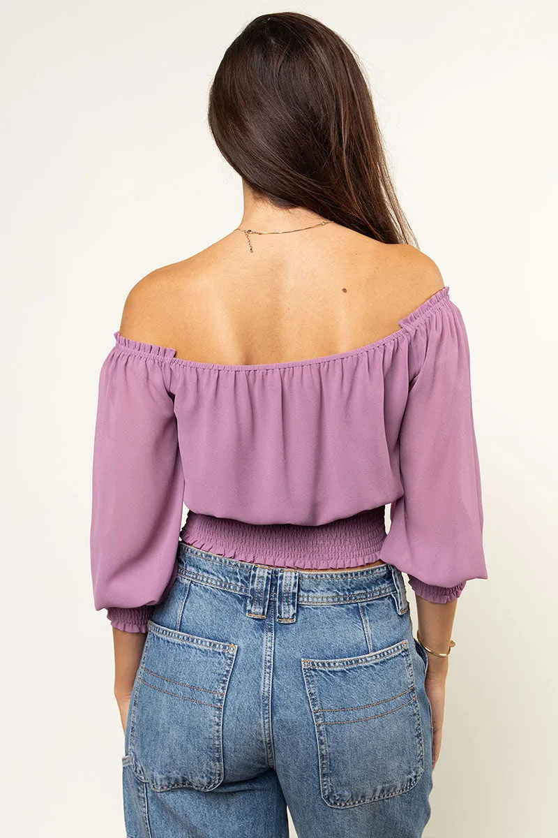 Chiffon Off-Shoulder Blouse