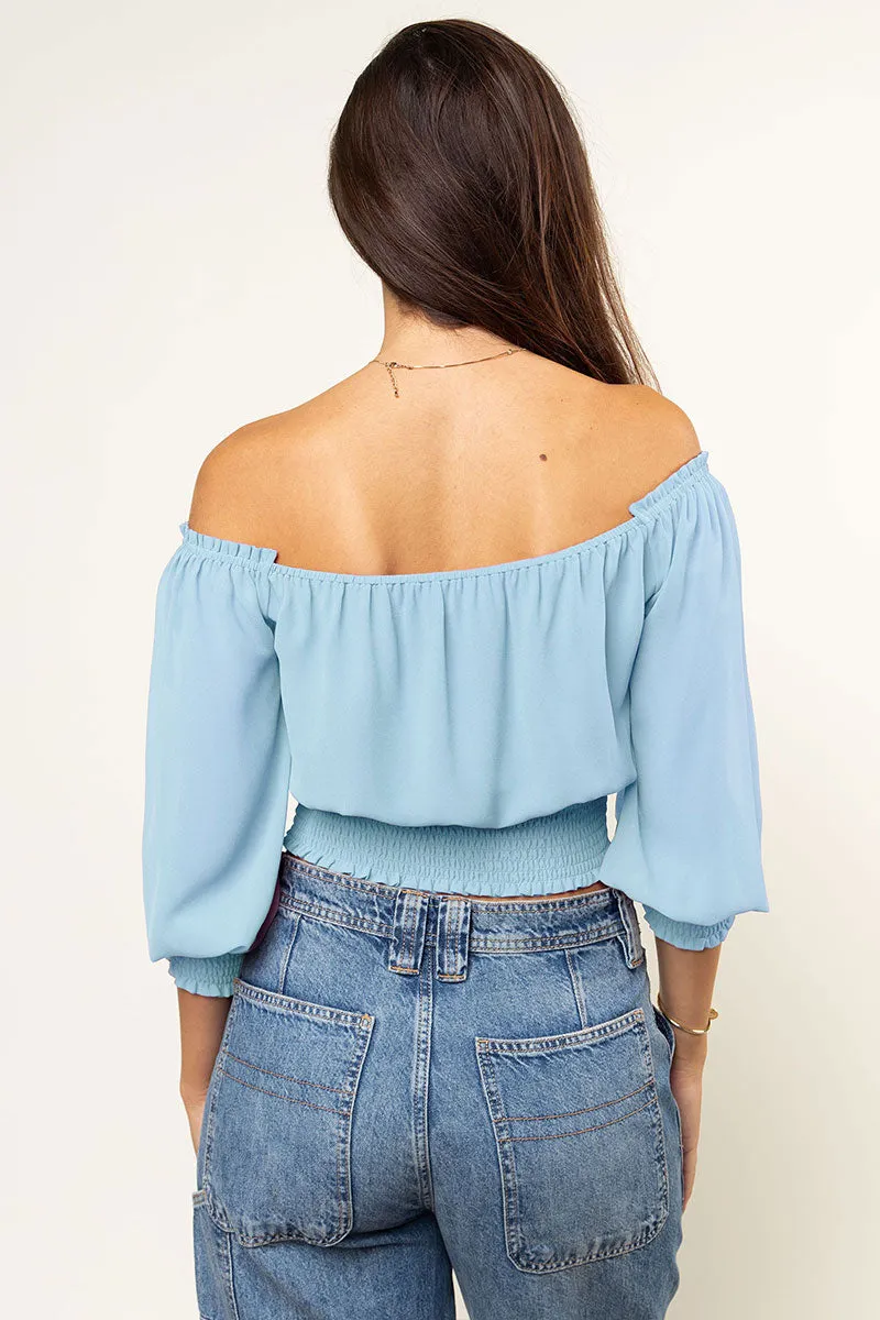 Chiffon Off-Shoulder Blouse