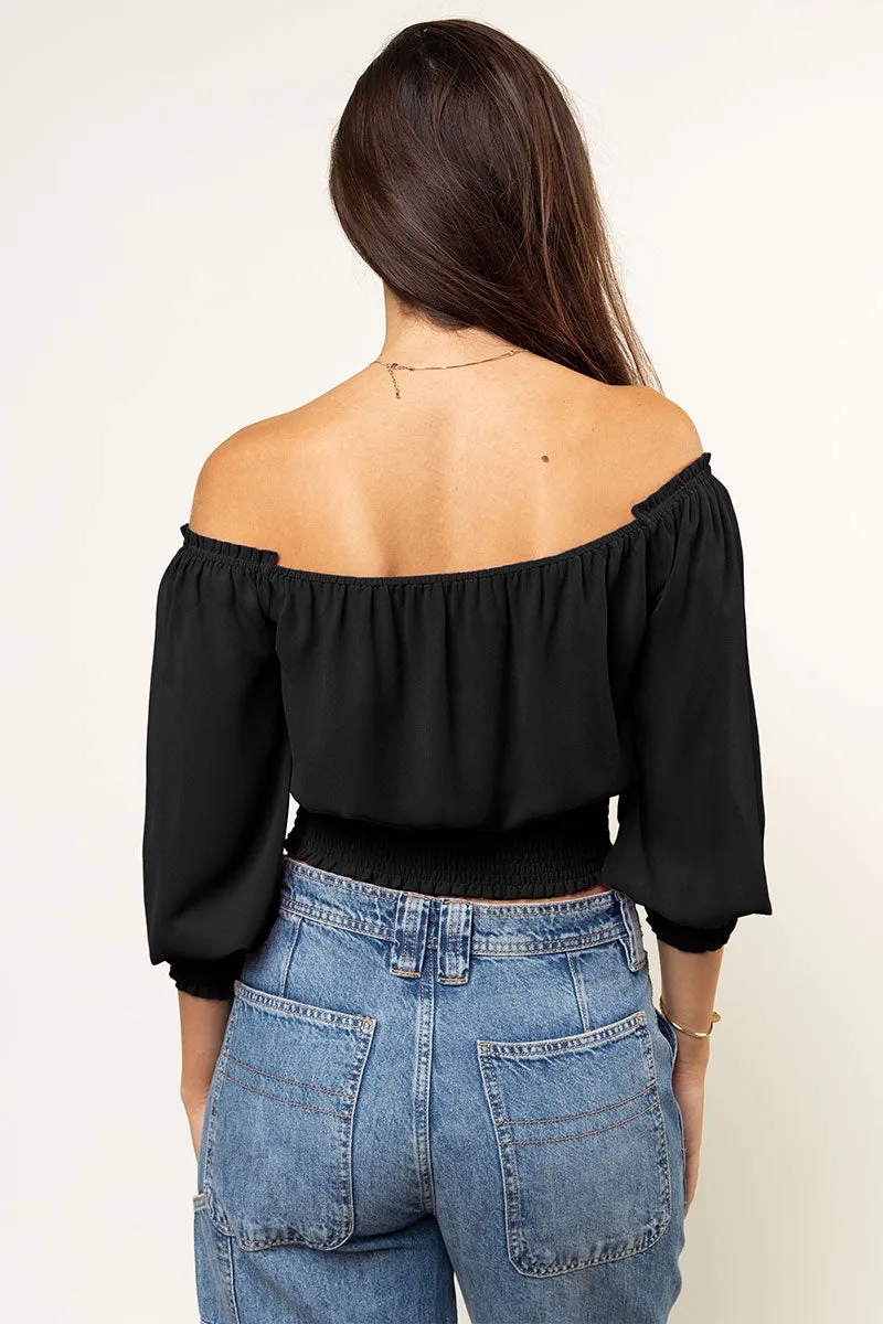 Chiffon Off-Shoulder Blouse