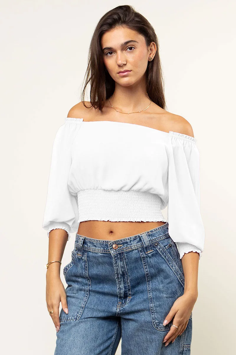 Chiffon Off-Shoulder Blouse