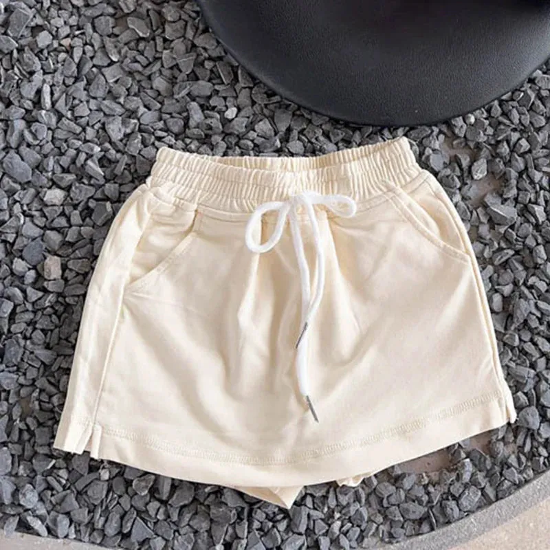 Children Clothing Girls Shorts Spring Summer Simple Style Solid Color Pants Culottes Baby Korean Casual Simple Girls Pants