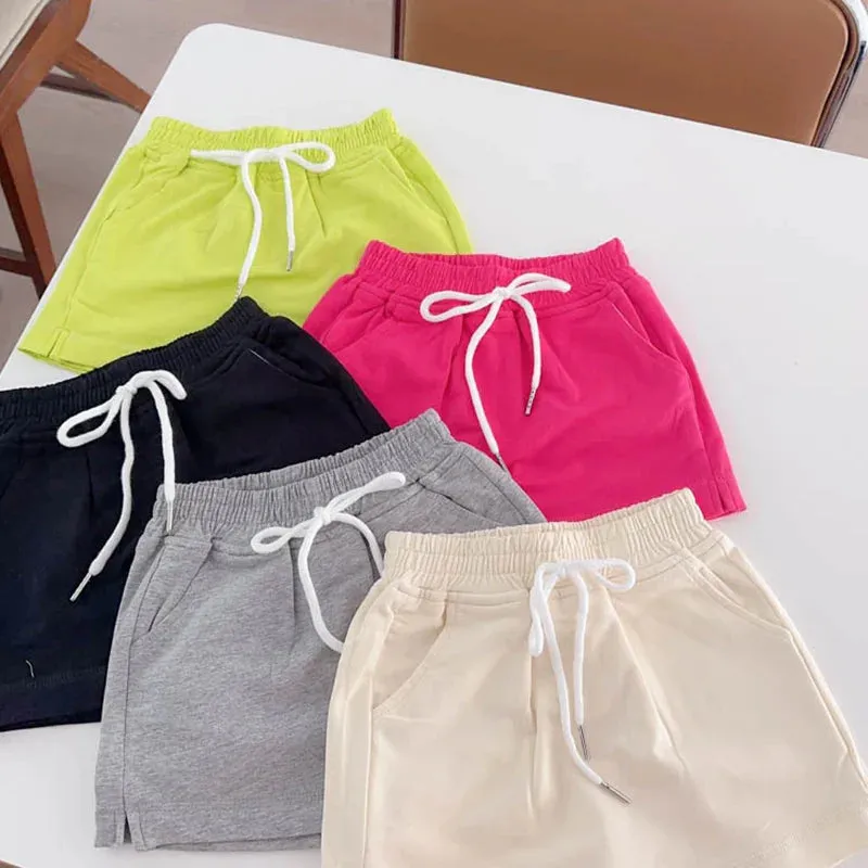 Children Clothing Girls Shorts Spring Summer Simple Style Solid Color Pants Culottes Baby Korean Casual Simple Girls Pants