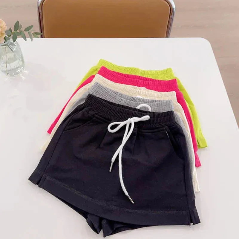 Children Clothing Girls Shorts Spring Summer Simple Style Solid Color Pants Culottes Baby Korean Casual Simple Girls Pants