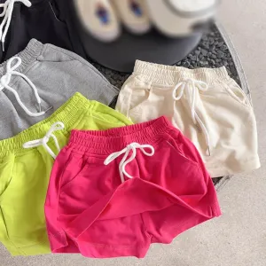 Children Clothing Girls Shorts Spring Summer Simple Style Solid Color Pants Culottes Baby Korean Casual Simple Girls Pants