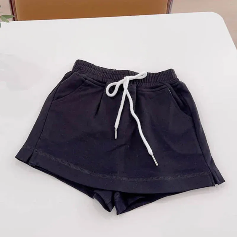 Children Clothing Girls Shorts Spring Summer Simple Style Solid Color Pants Culottes Baby Korean Casual Simple Girls Pants