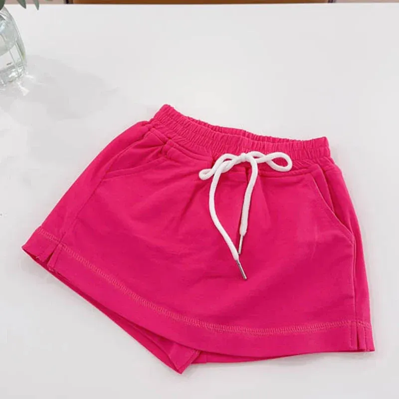 Children Clothing Girls Shorts Spring Summer Simple Style Solid Color Pants Culottes Baby Korean Casual Simple Girls Pants