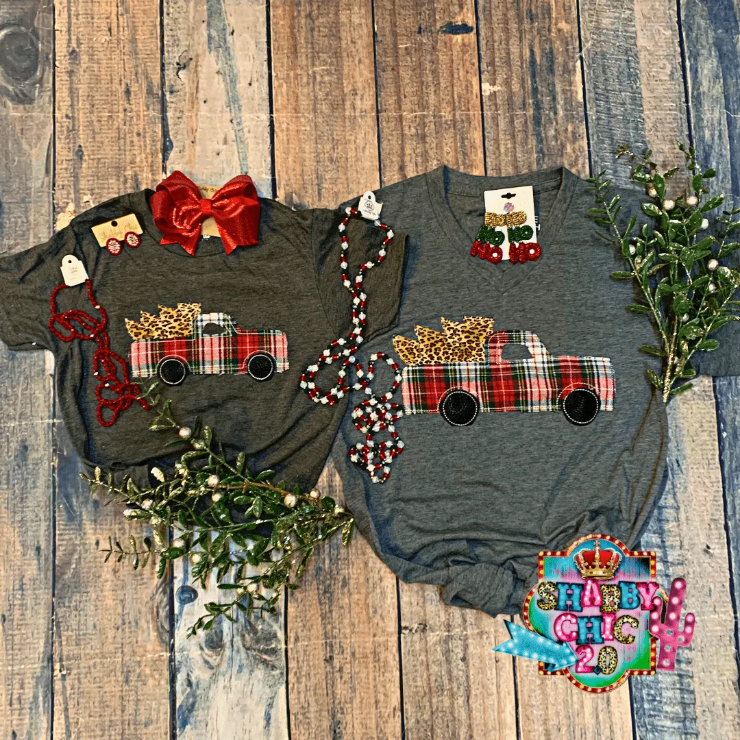 Christmas Plaid Truck Tee - Youth