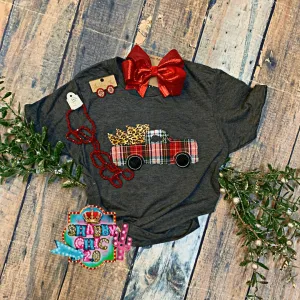 Christmas Plaid Truck Tee - Youth