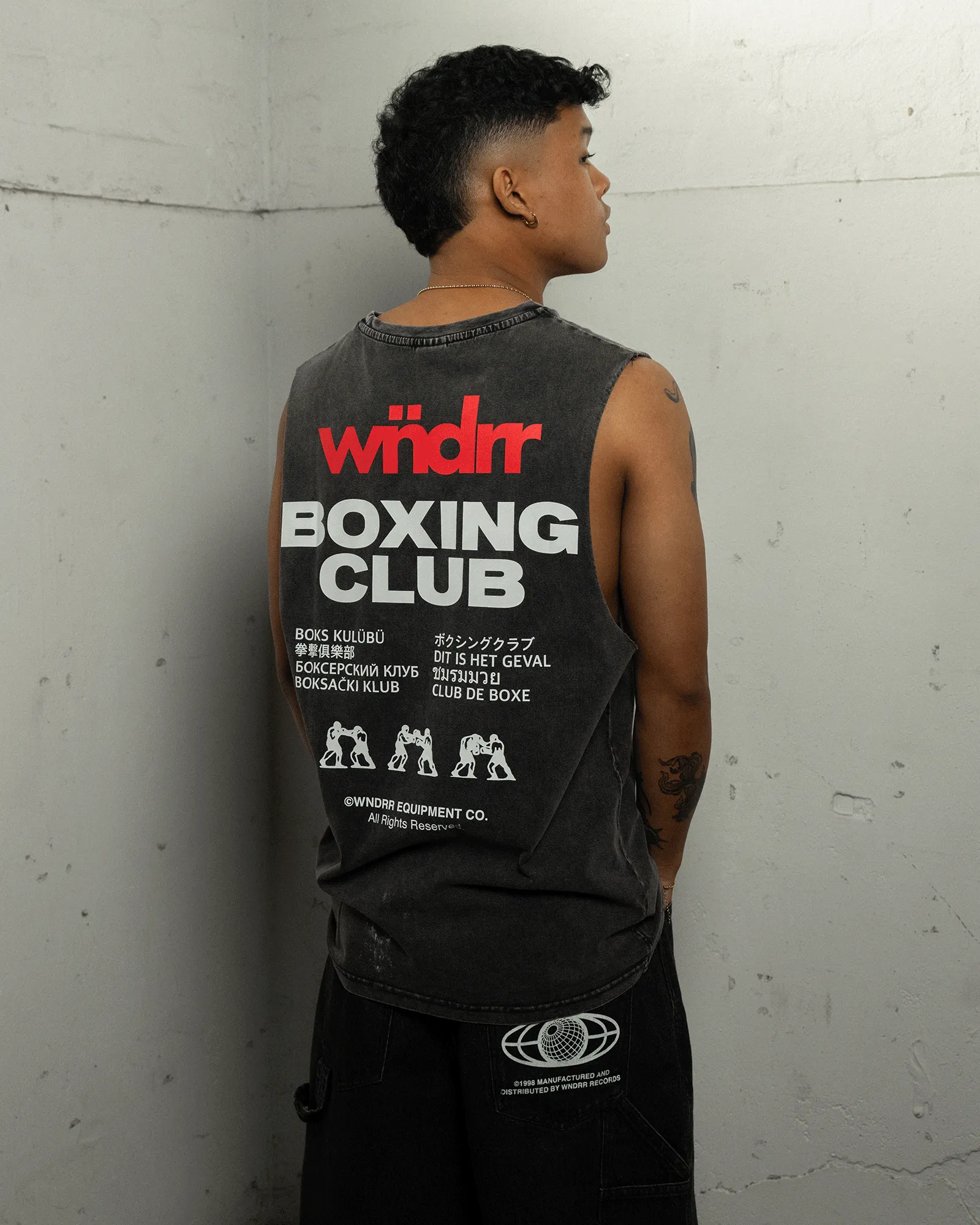 CLUB DE BOXE MUSCLE TOP - WASHED BLACK