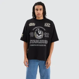 Collingwood Magpies AFL Mega Loopback Tee Jet Black