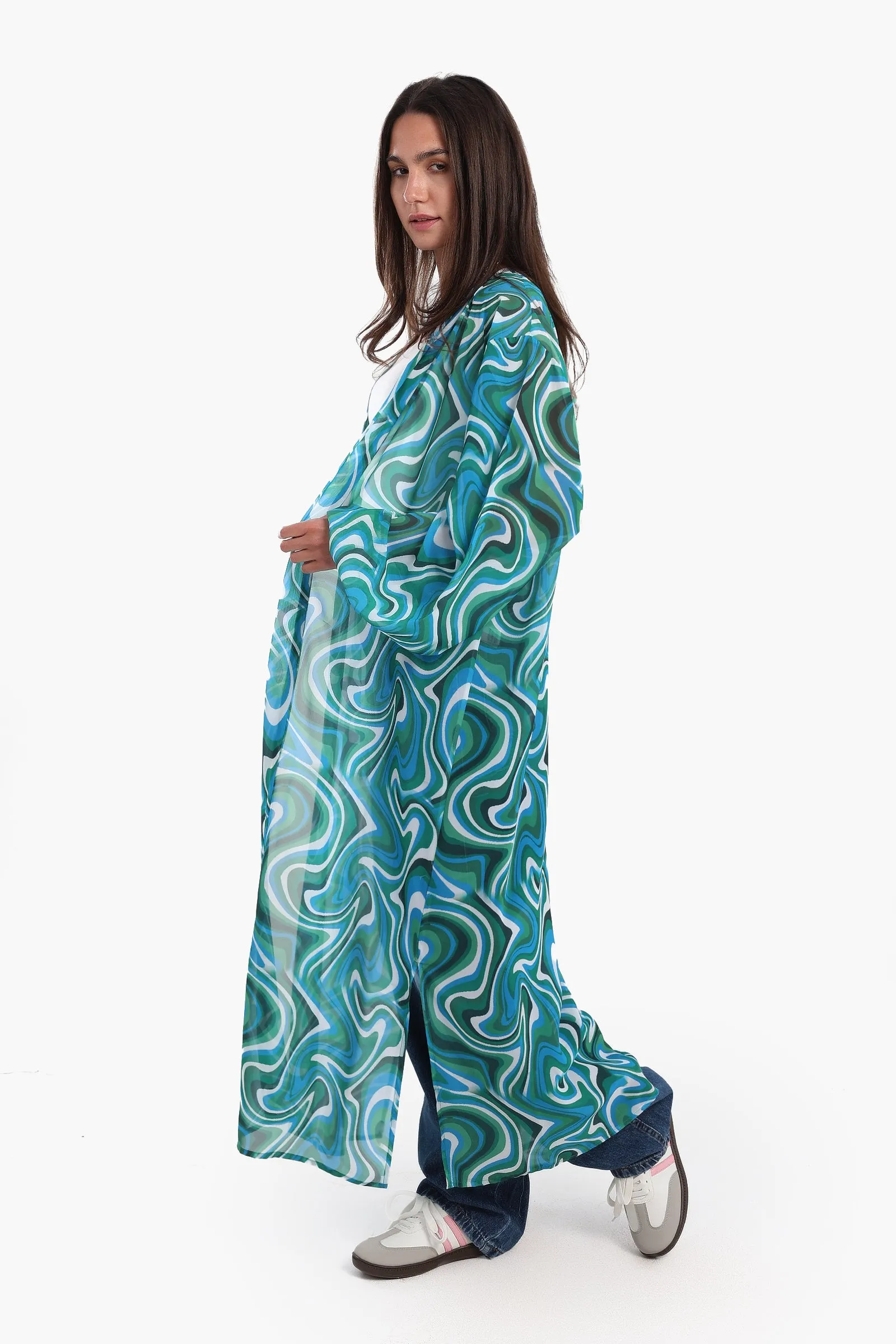 Colored Midi Length Kimono