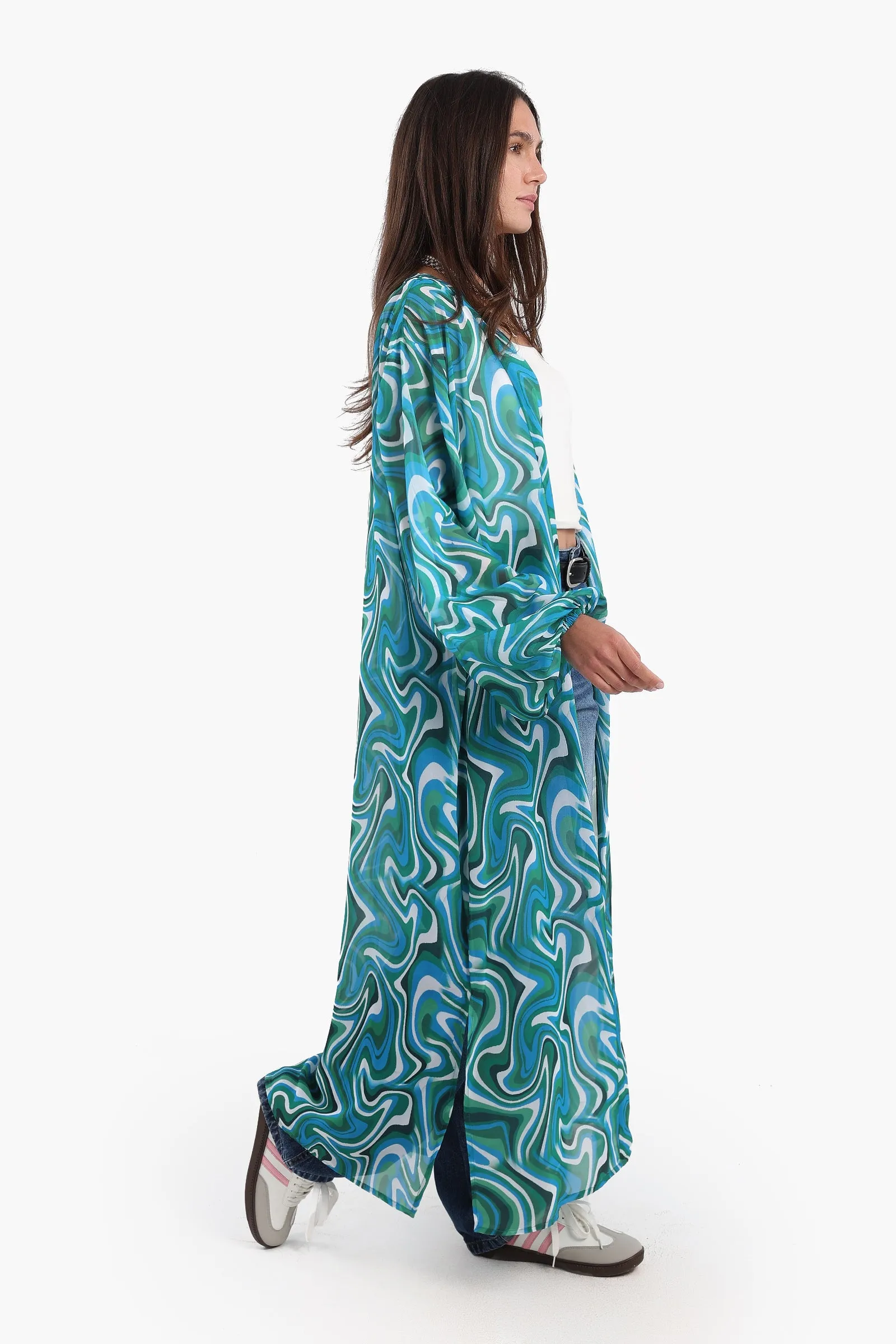 Colored Midi Length Kimono