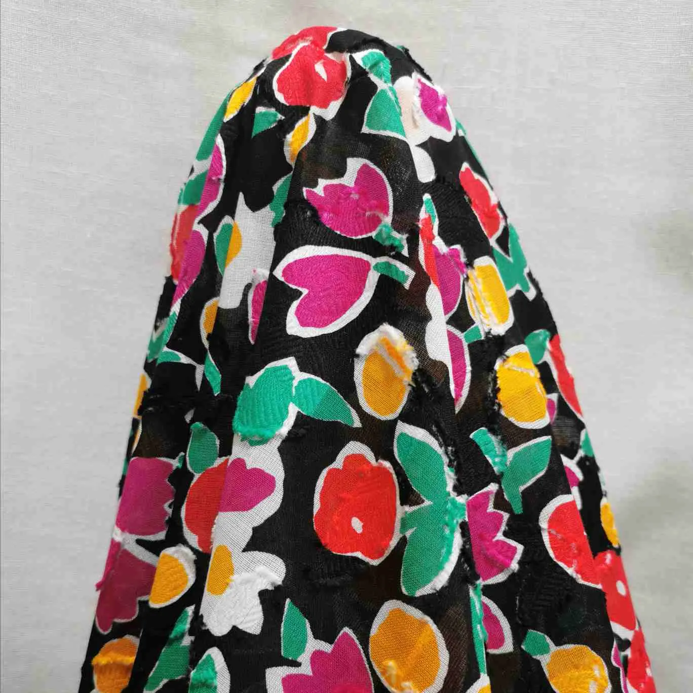 Cotton Floral Jacquard , Black