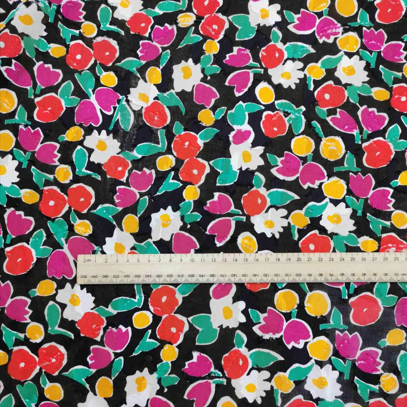 Cotton Floral Jacquard , Black