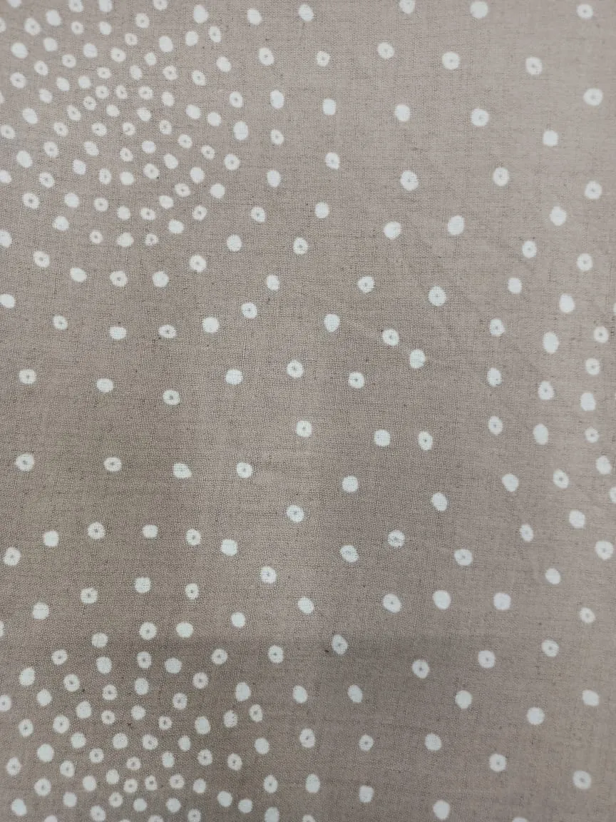 Cotton Linen Semi-Handloom Screen Printed Fabric