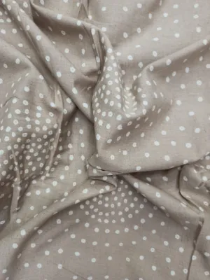 Cotton Linen Semi-Handloom Screen Printed Fabric