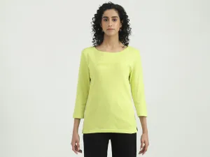 Cotton Solid Round Neck Women Tops