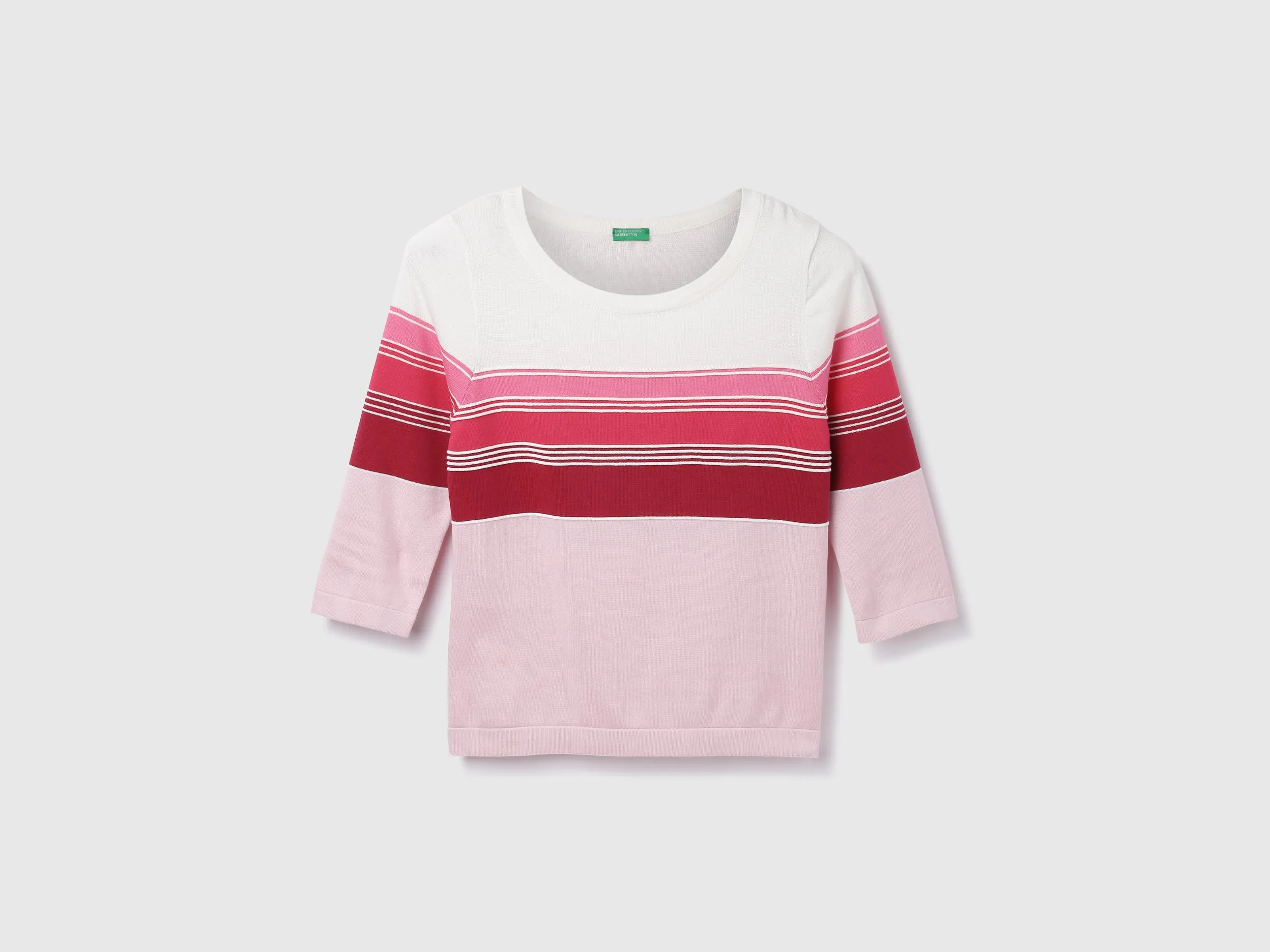 Cotton Striped Round Neck Women Tops