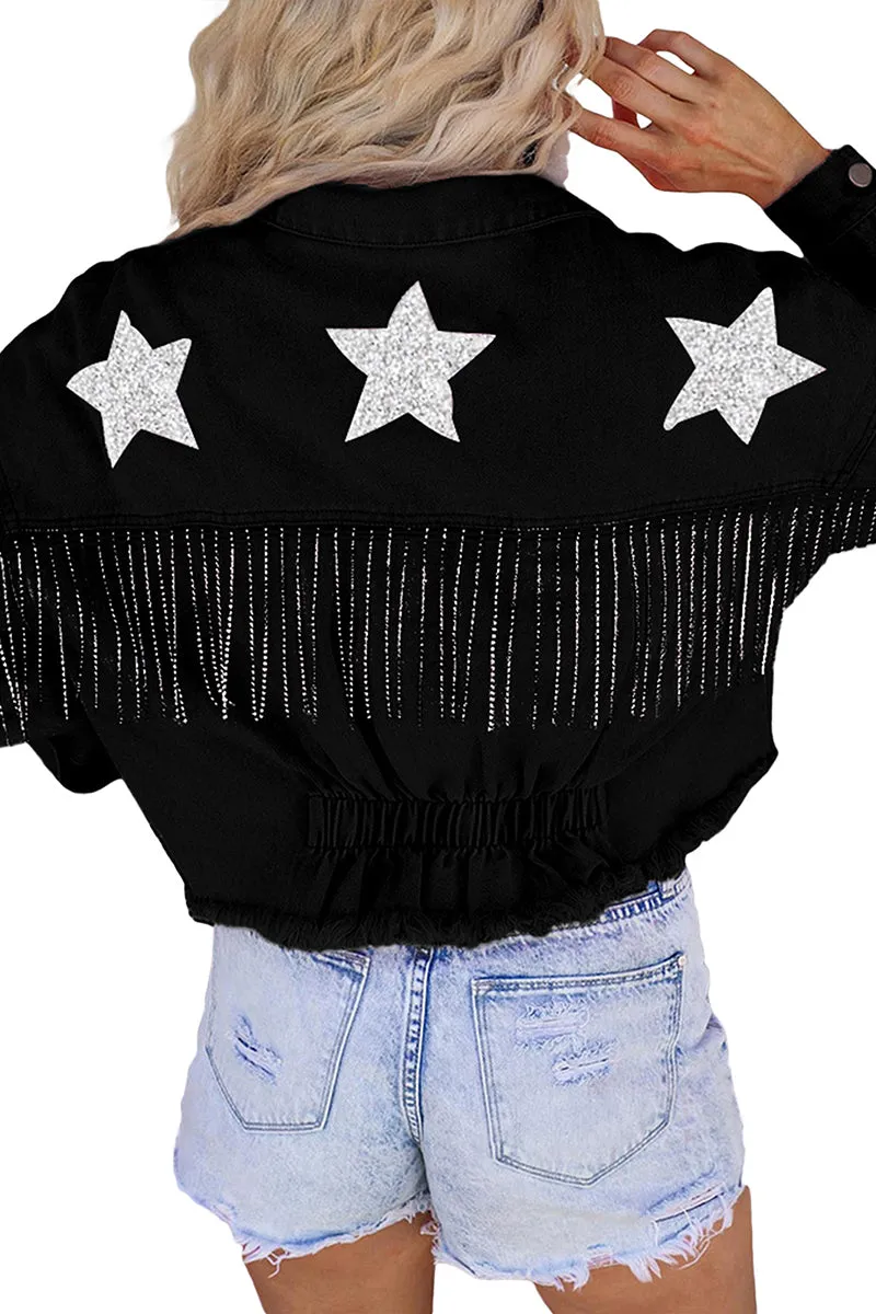 CT3108 Stars Denim Cargo Jacket Outerwear
