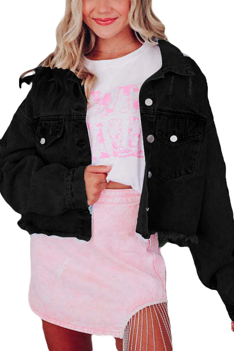 CT3108 Stars Denim Cargo Jacket Outerwear