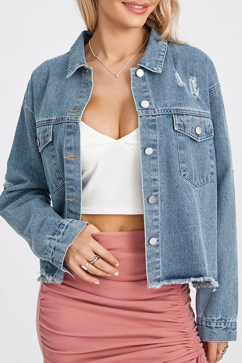 CT3108 Stars Denim Cargo Jacket Outerwear