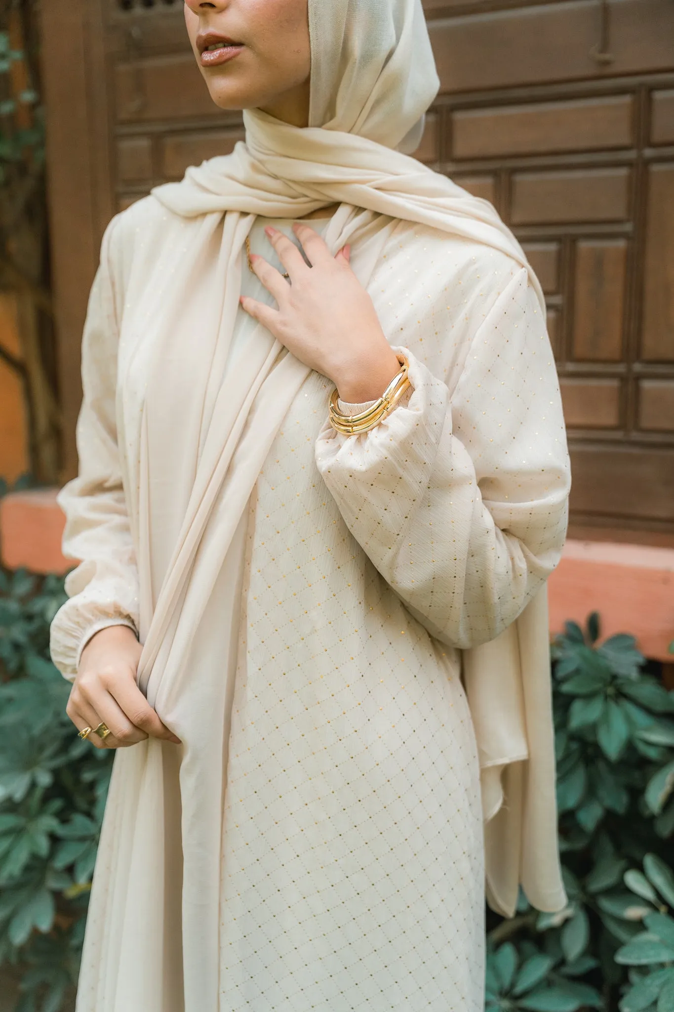 Dazzling kimono in cream