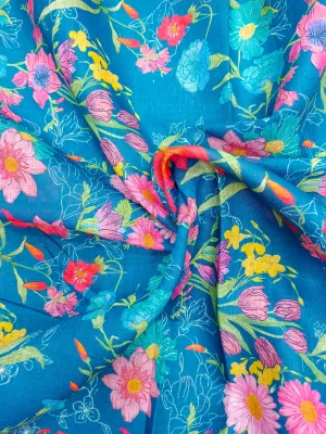 Digital Printed Linen Spun Cotton Soft Fabric