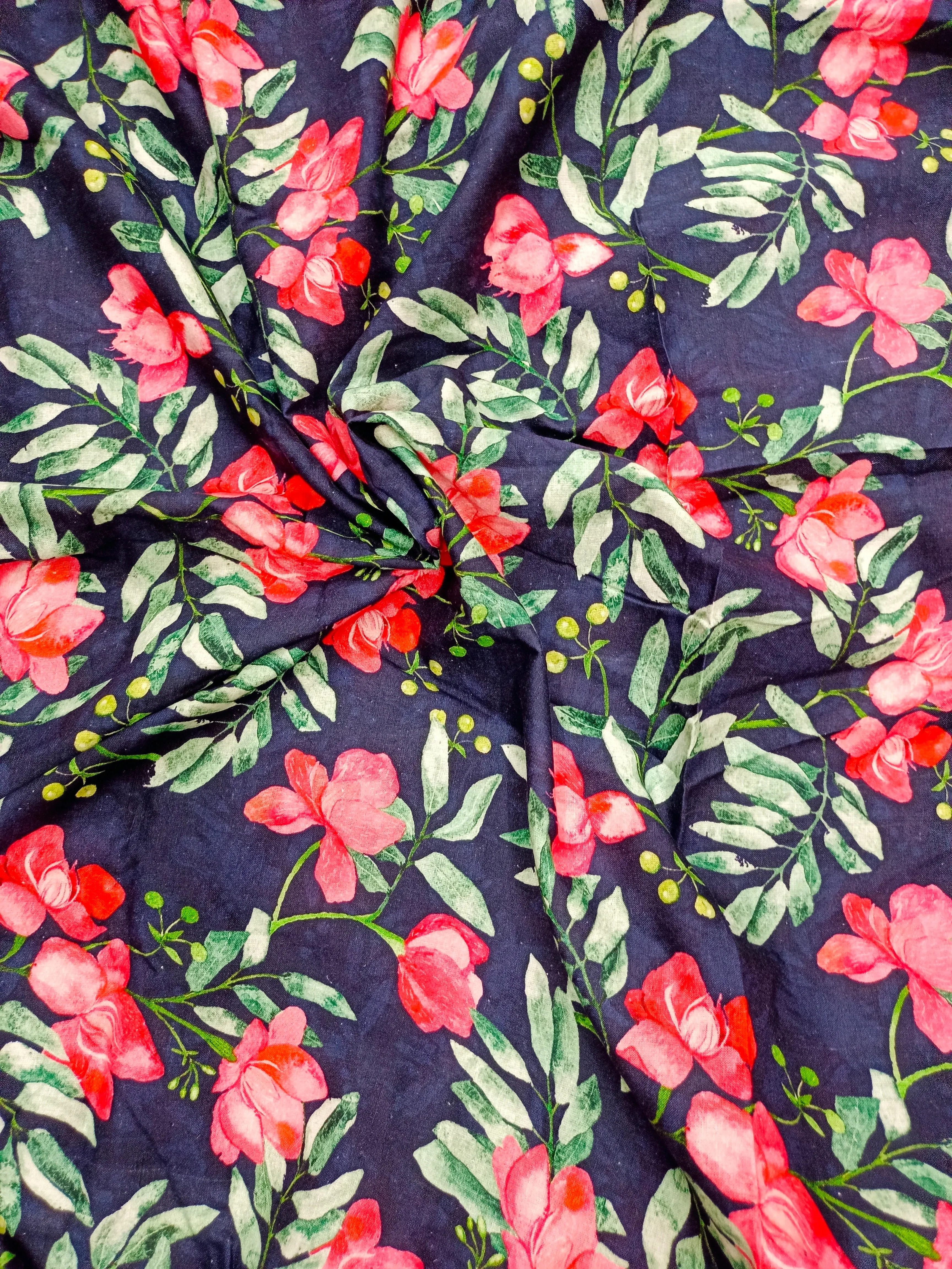 Digital Printed Linen Spun Cotton Soft Fabric