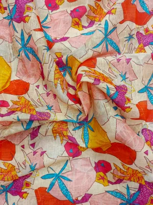 Digital Printed Linen Spun Cotton Soft Fabric