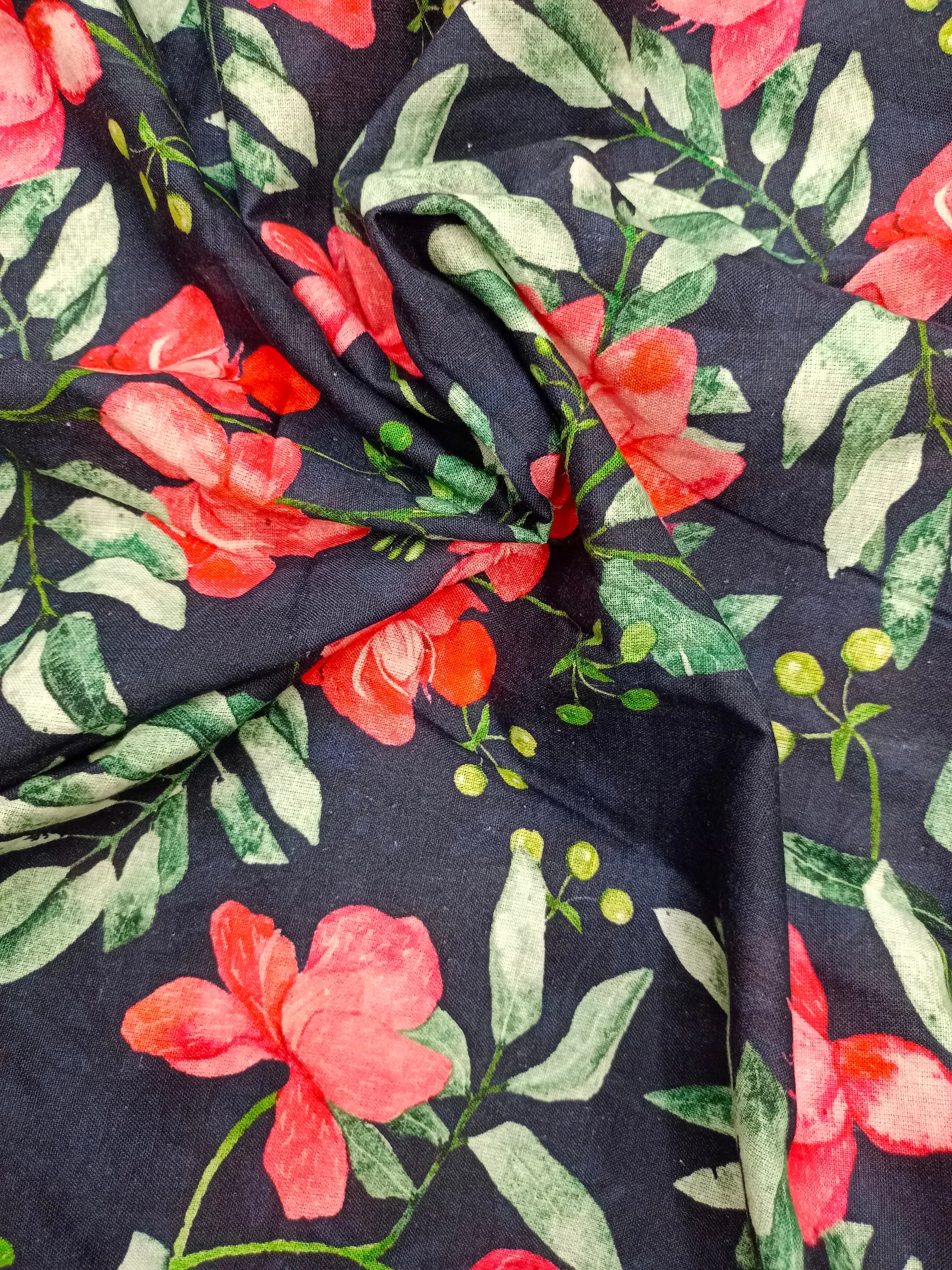 Digital Printed Linen Spun Cotton Soft Fabric