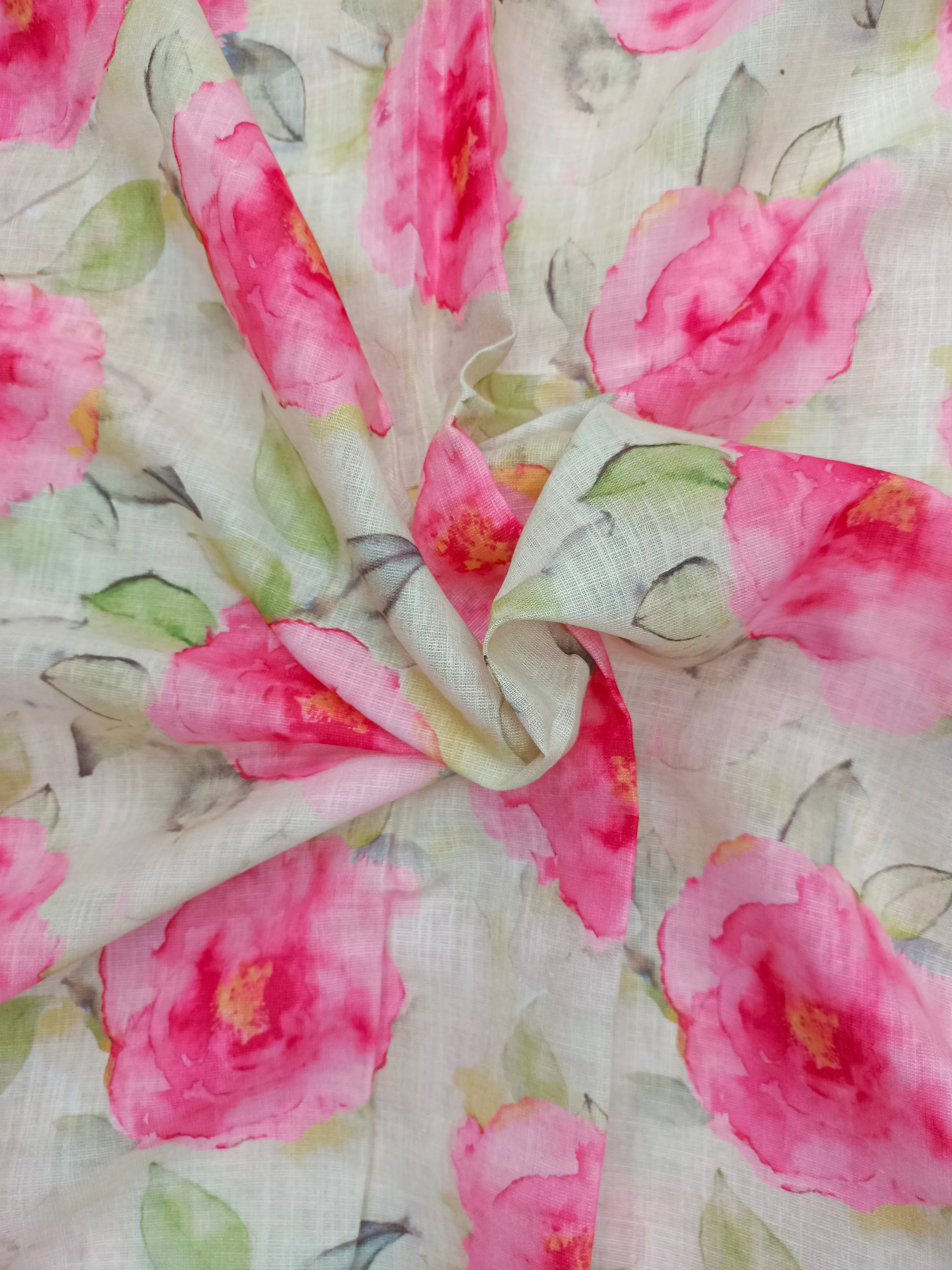 Digital Printed Linen Spun Cotton Soft Fabric