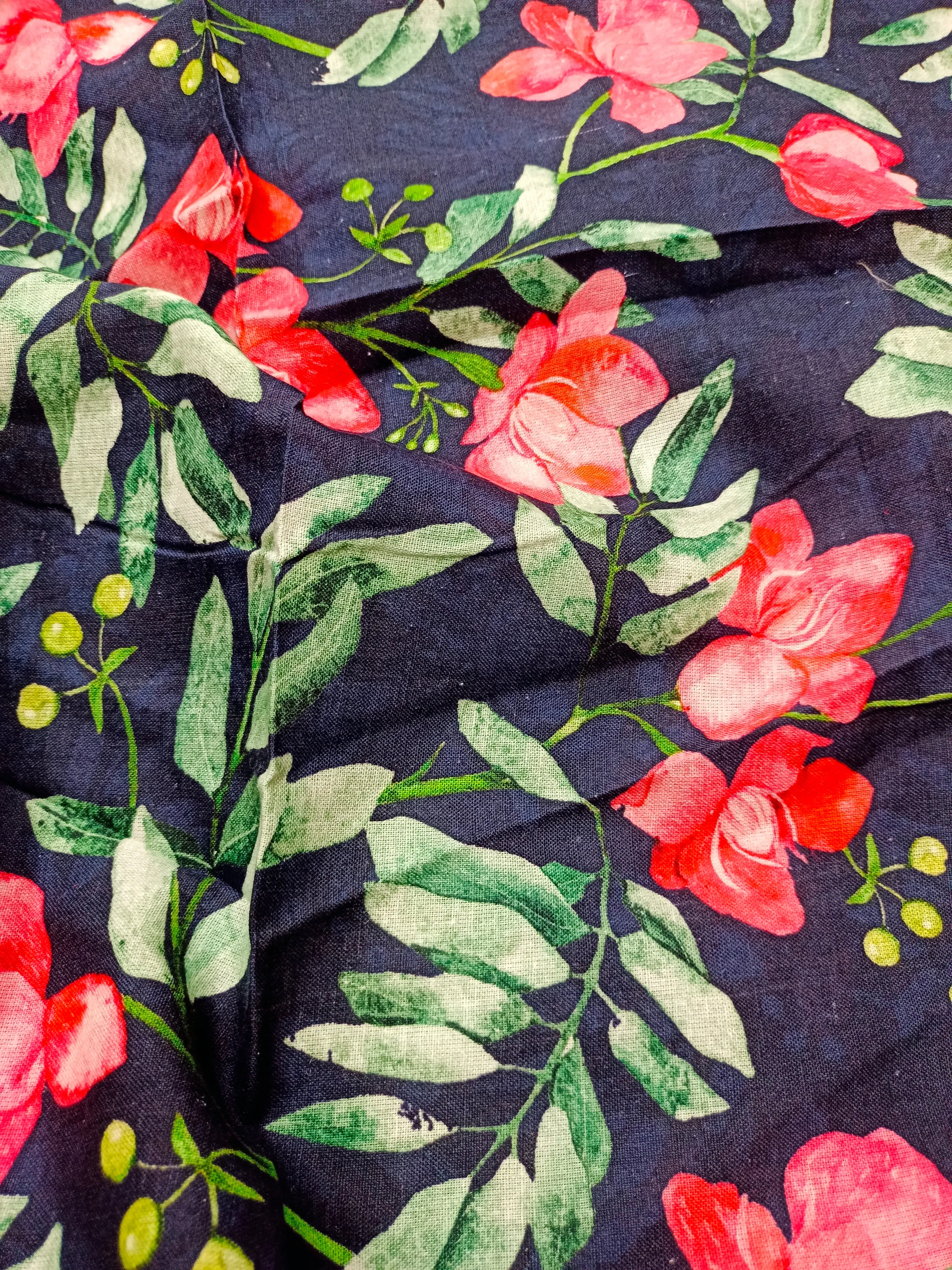 Digital Printed Linen Spun Cotton Soft Fabric
