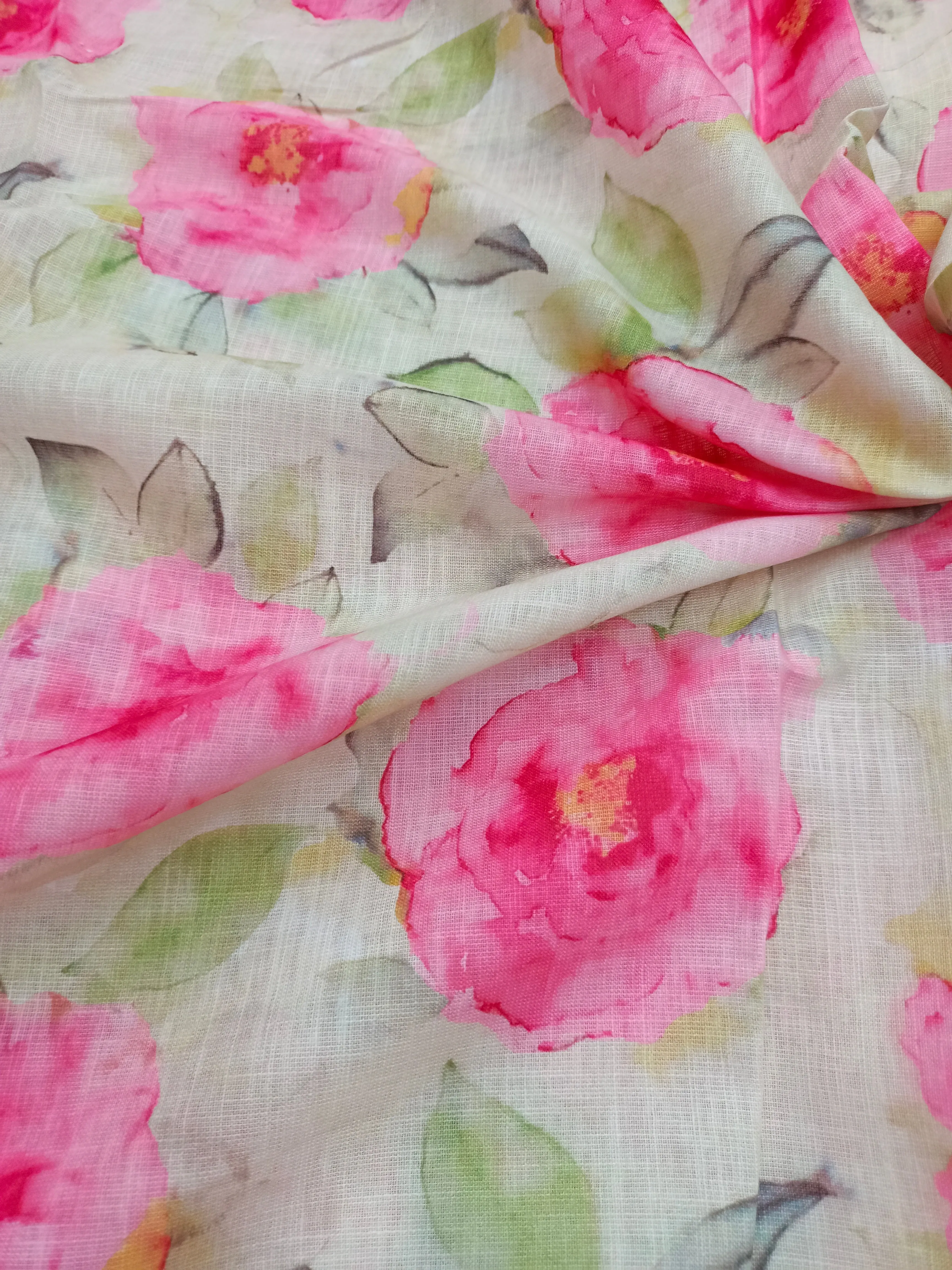 Digital Printed Linen Spun Cotton Soft Fabric