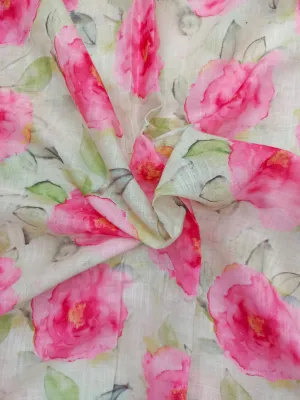 Digital Printed Linen Spun Cotton Soft Fabric