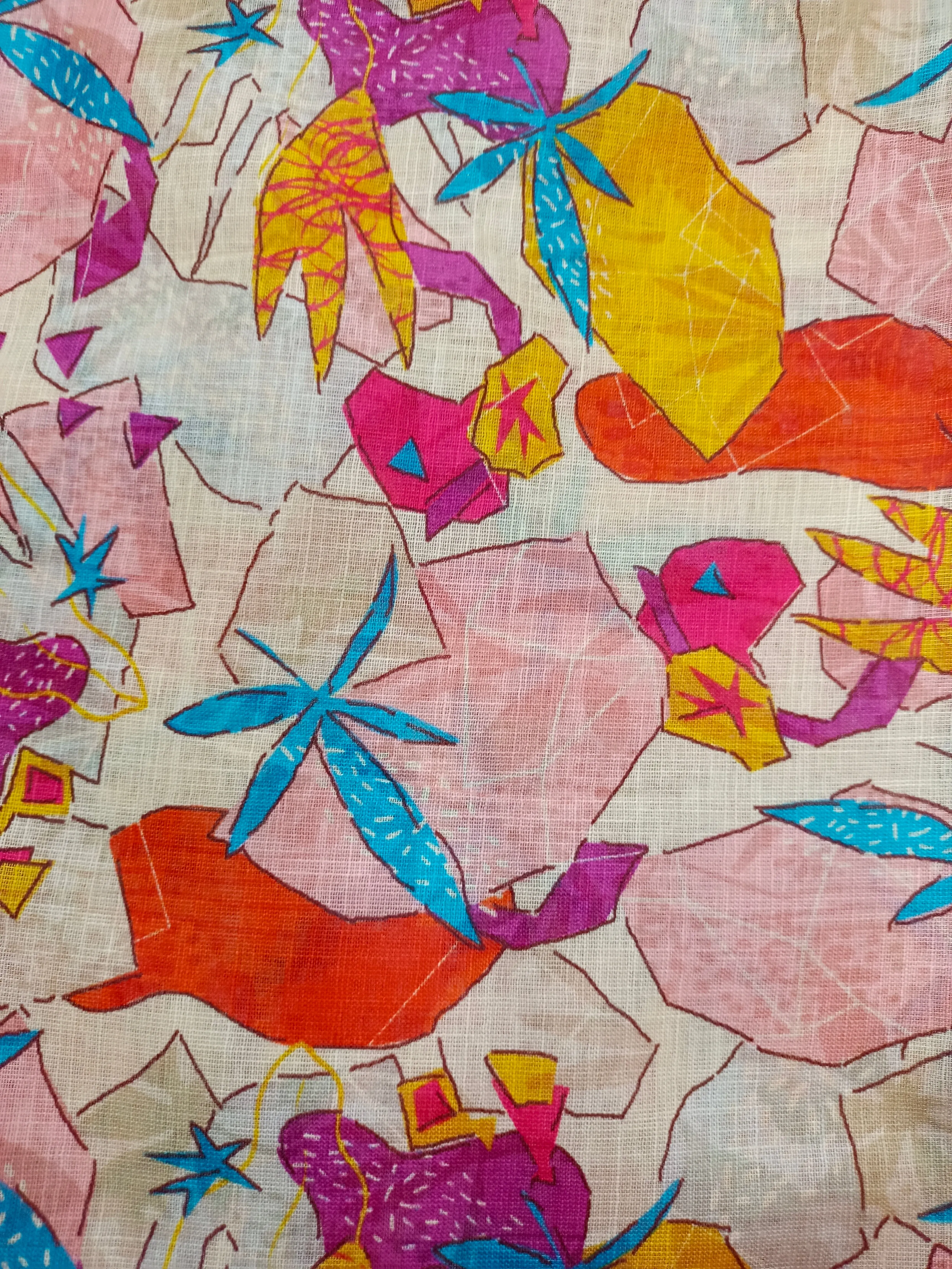 Digital Printed Linen Spun Cotton Soft Fabric