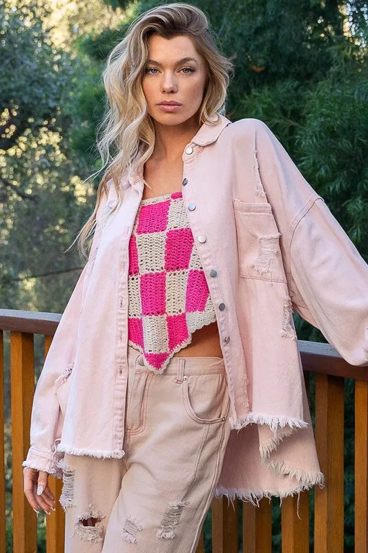 DISTRESSED OVERSIZED SHACKET