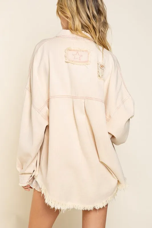 DISTRESSED OVERSIZED SHACKET