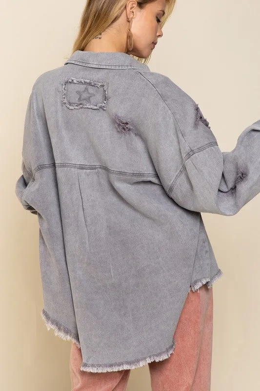 DISTRESSED OVERSIZED SHACKET