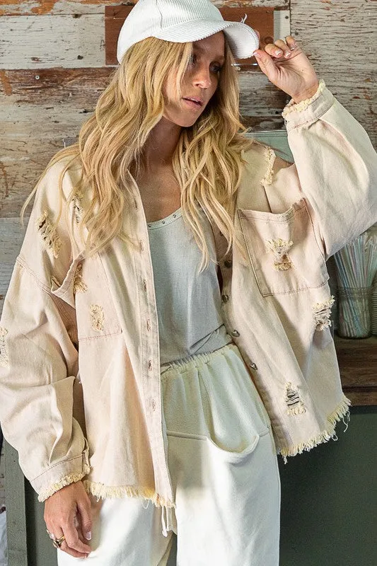 DISTRESSED OVERSIZED SHACKET