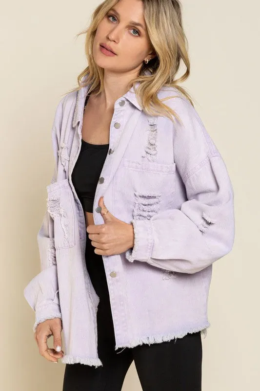DISTRESSED OVERSIZED SHACKET