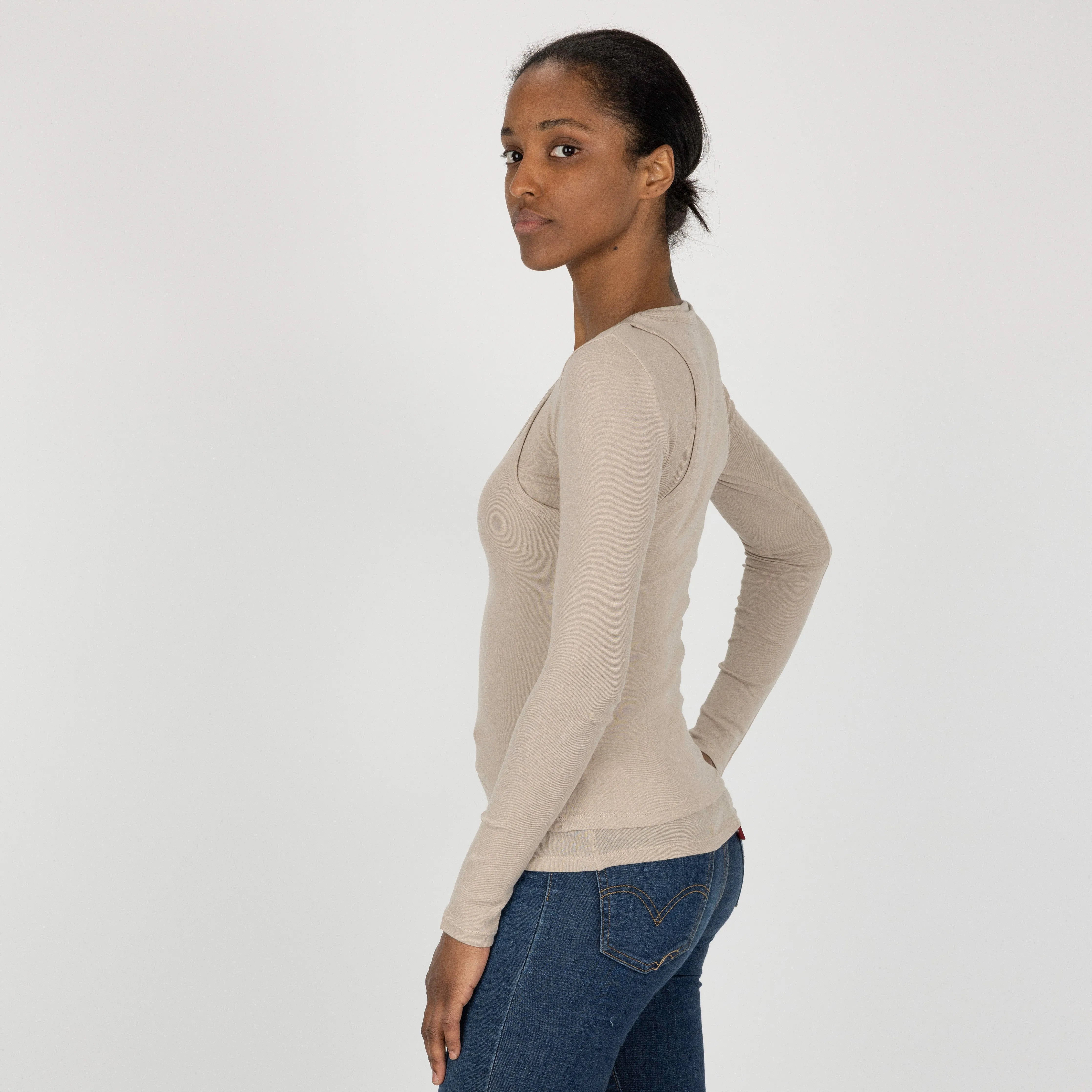 Double Layer Tank / Long Sleeve - Feather Grey