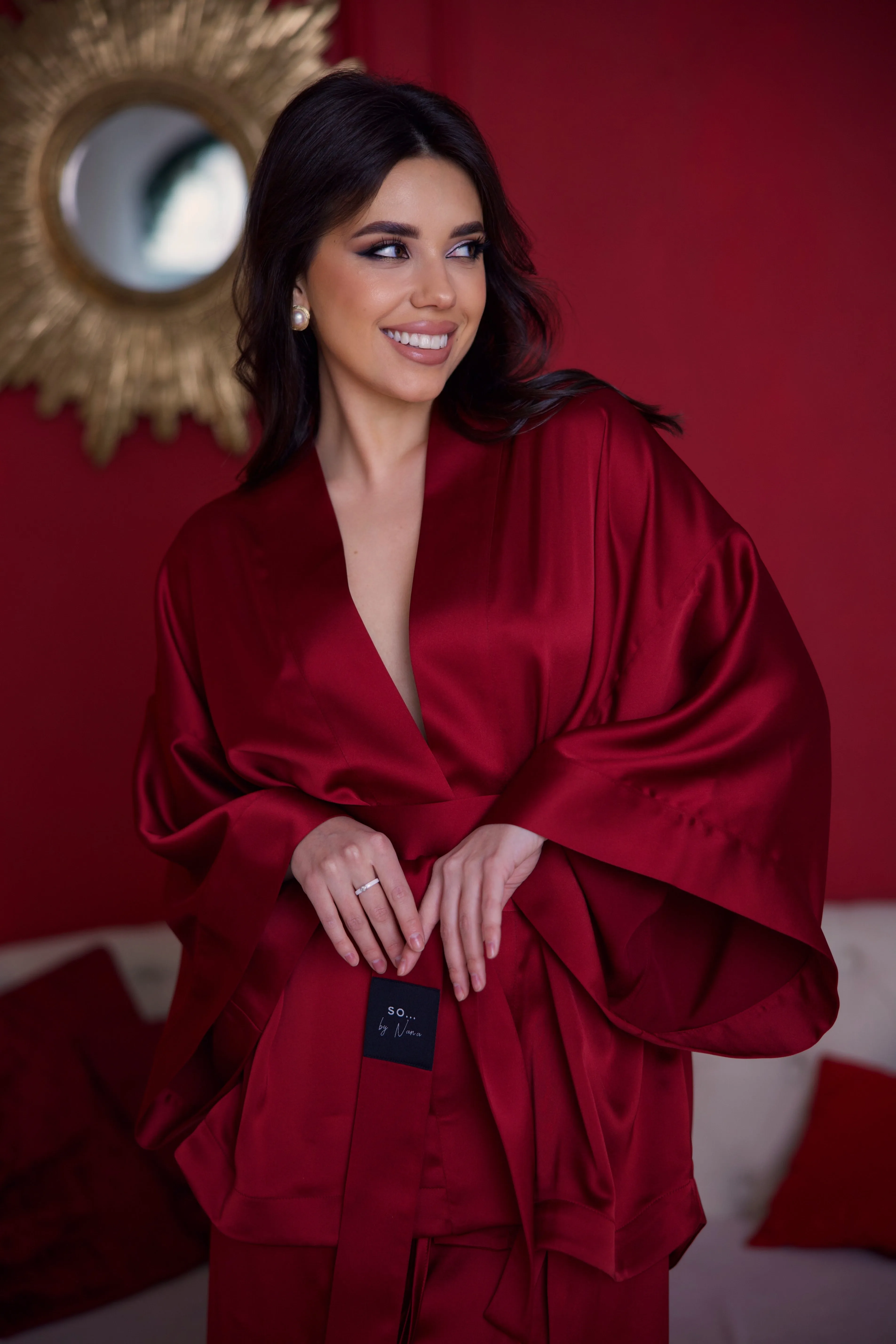 Elegant Satin Suite Burgundy