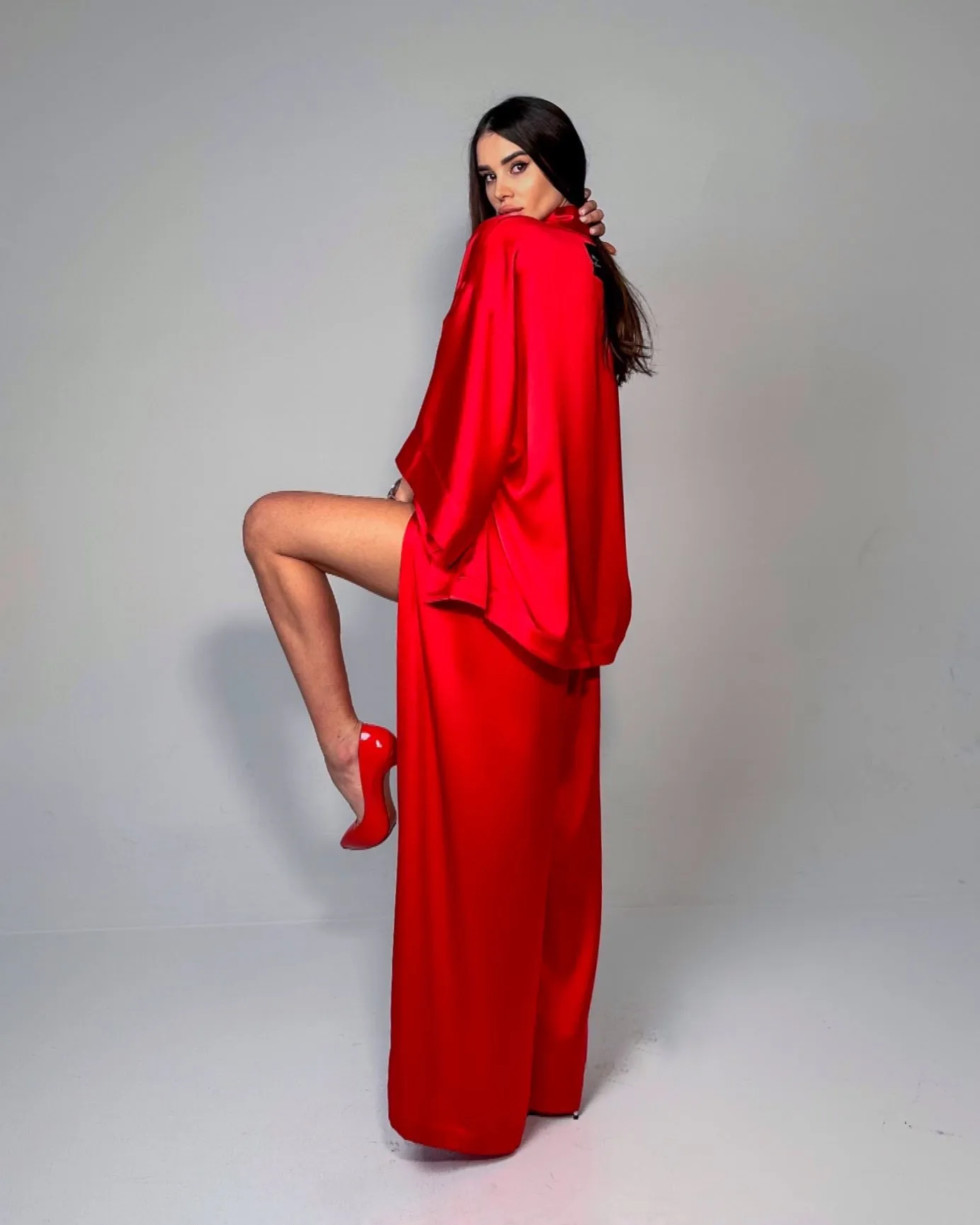 Elegant Satin Suite Red