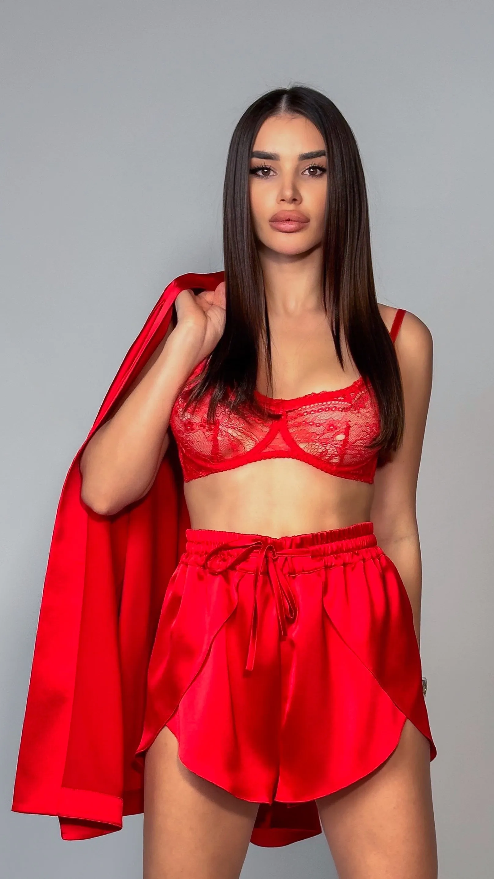 Elegant Satin Suite Red