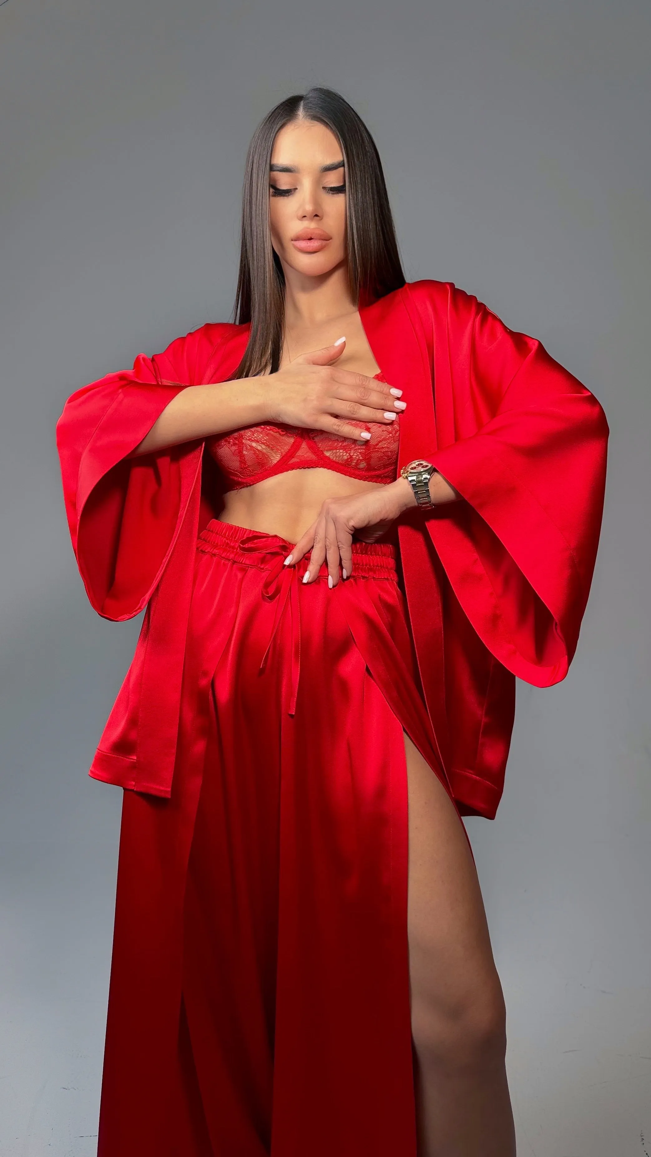 Elegant Satin Suite Red