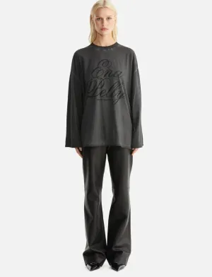 ENA Pelly II ZARA L/S Tee CALLIGRAPHY - charcoal