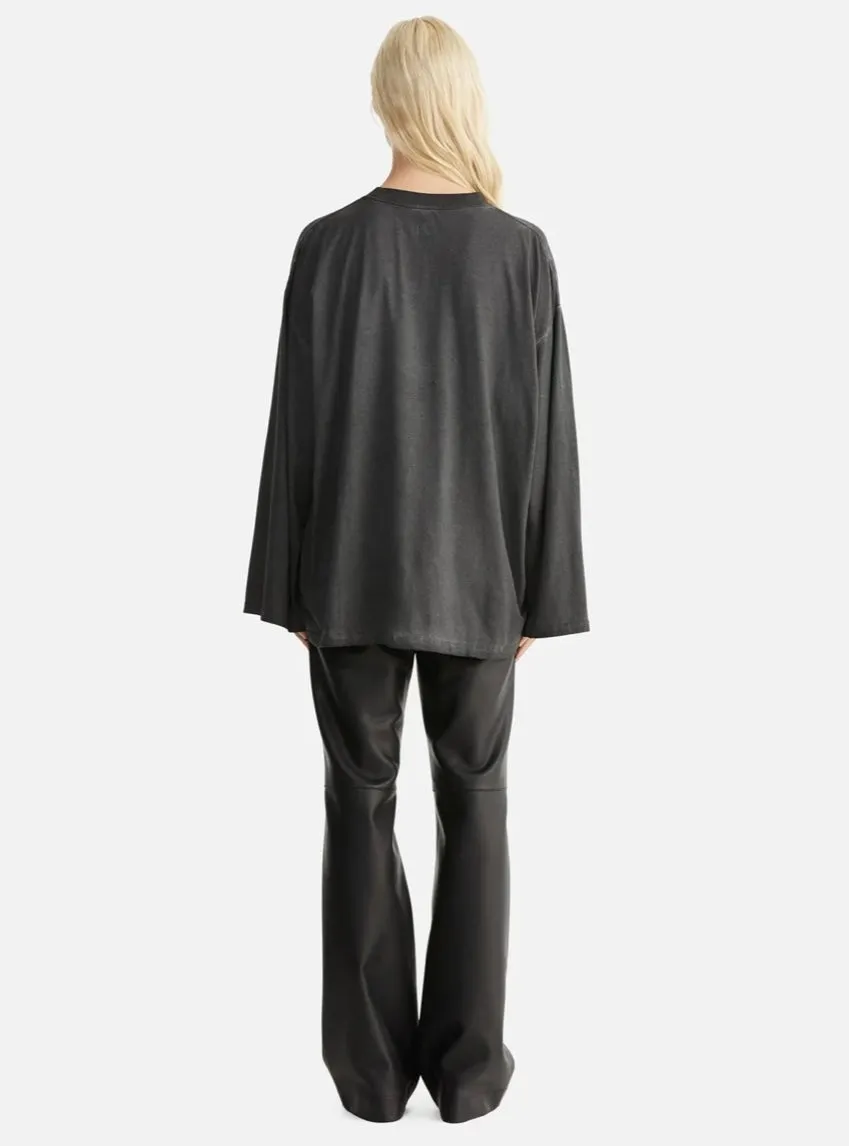 ENA Pelly II ZARA L/S Tee CALLIGRAPHY - charcoal